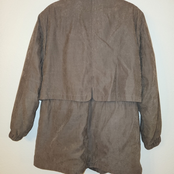 Fleet Street Limited Womens Coat Brown Polyester Long Sleeve Snap Button Sz L. - Picture 7 of 15